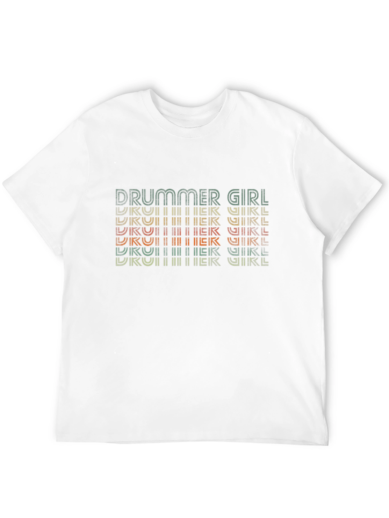 Drummer Girl Retro Style Graphic T-Shirt