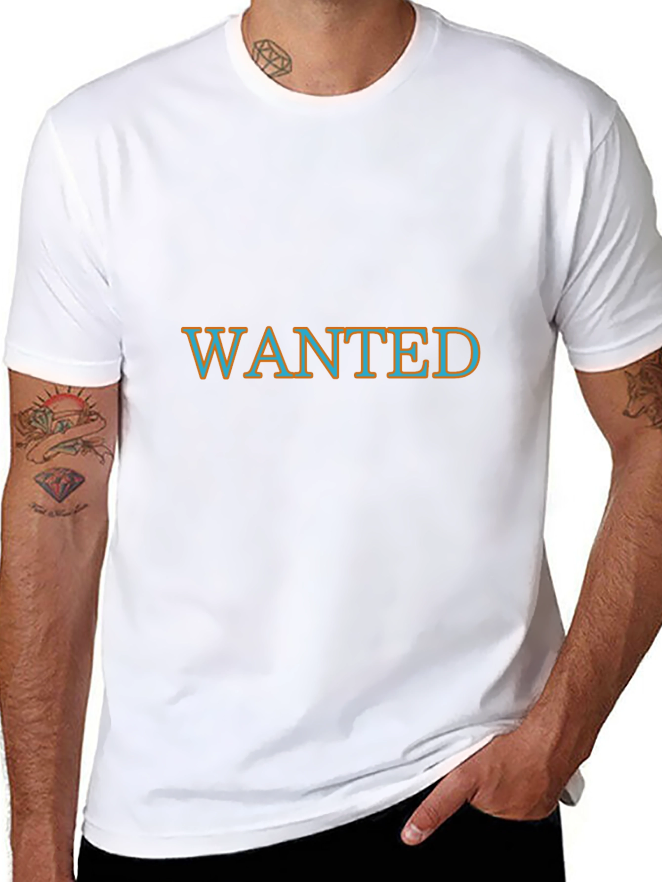 Wanted Graphic T-Shirt - Black Cotton Blend