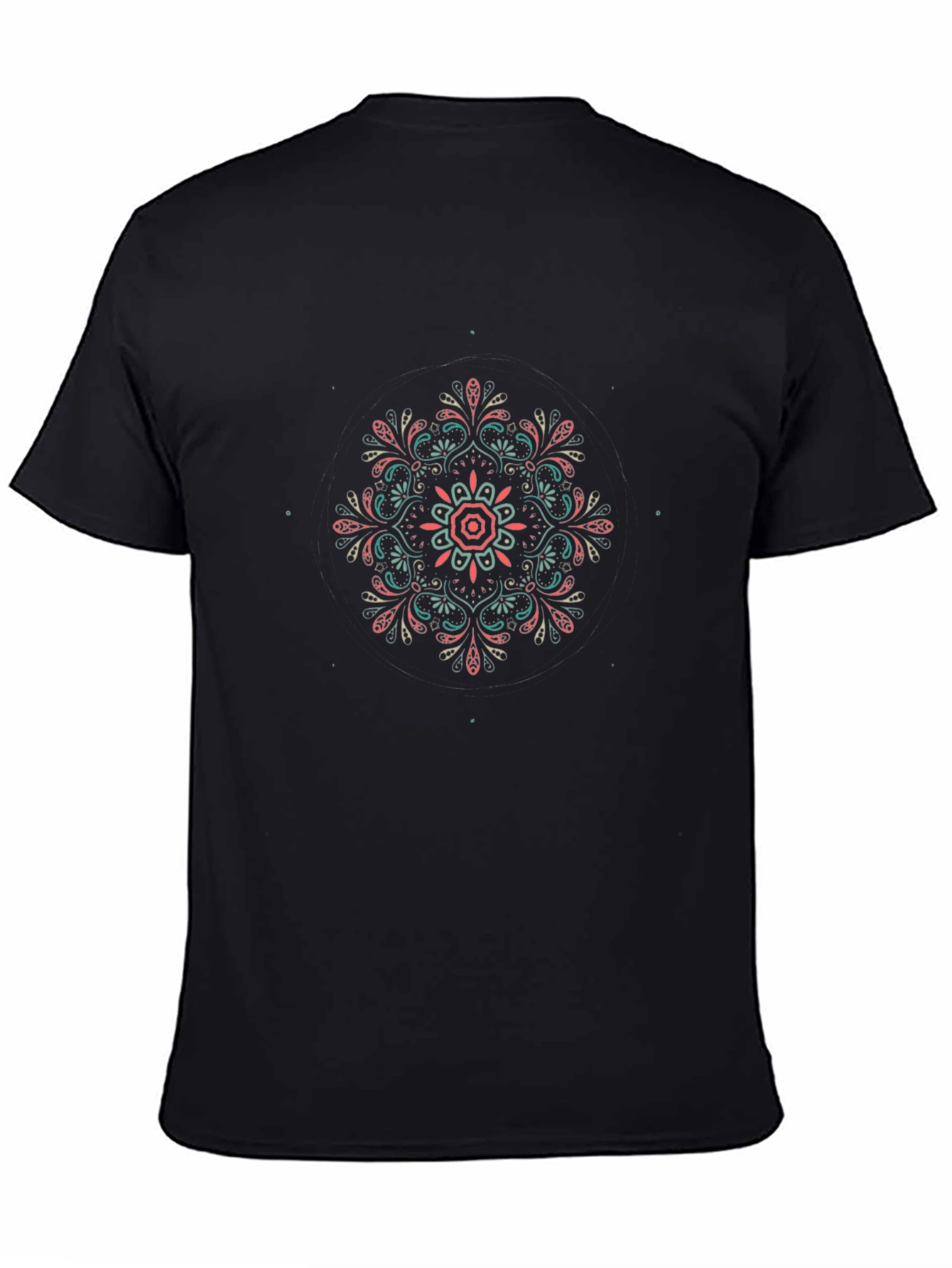 Stylish Mandala Graphic Black T-Shirt