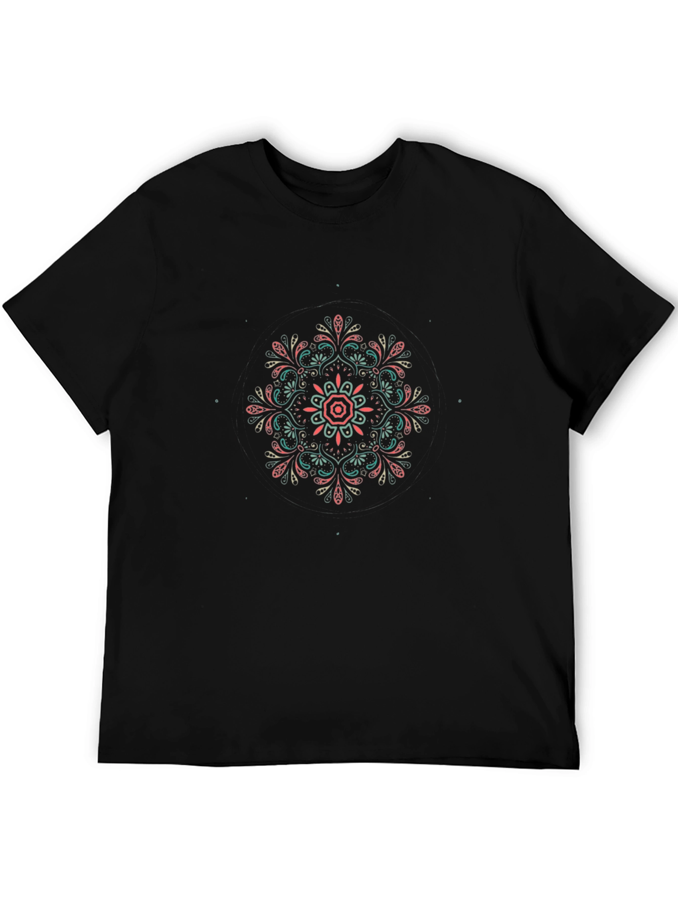 Stylish Mandala Graphic Black T-Shirt