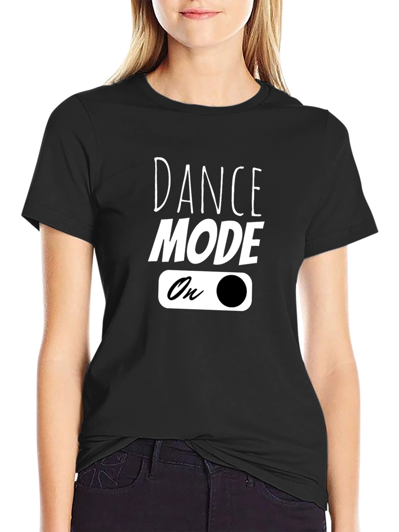 Dance Mode On Graphic Tee - Black Cotton T-Shirt