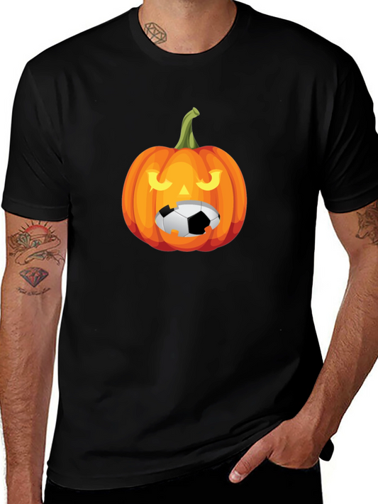 Halloween Soccer Pumpkin Graphic Tee