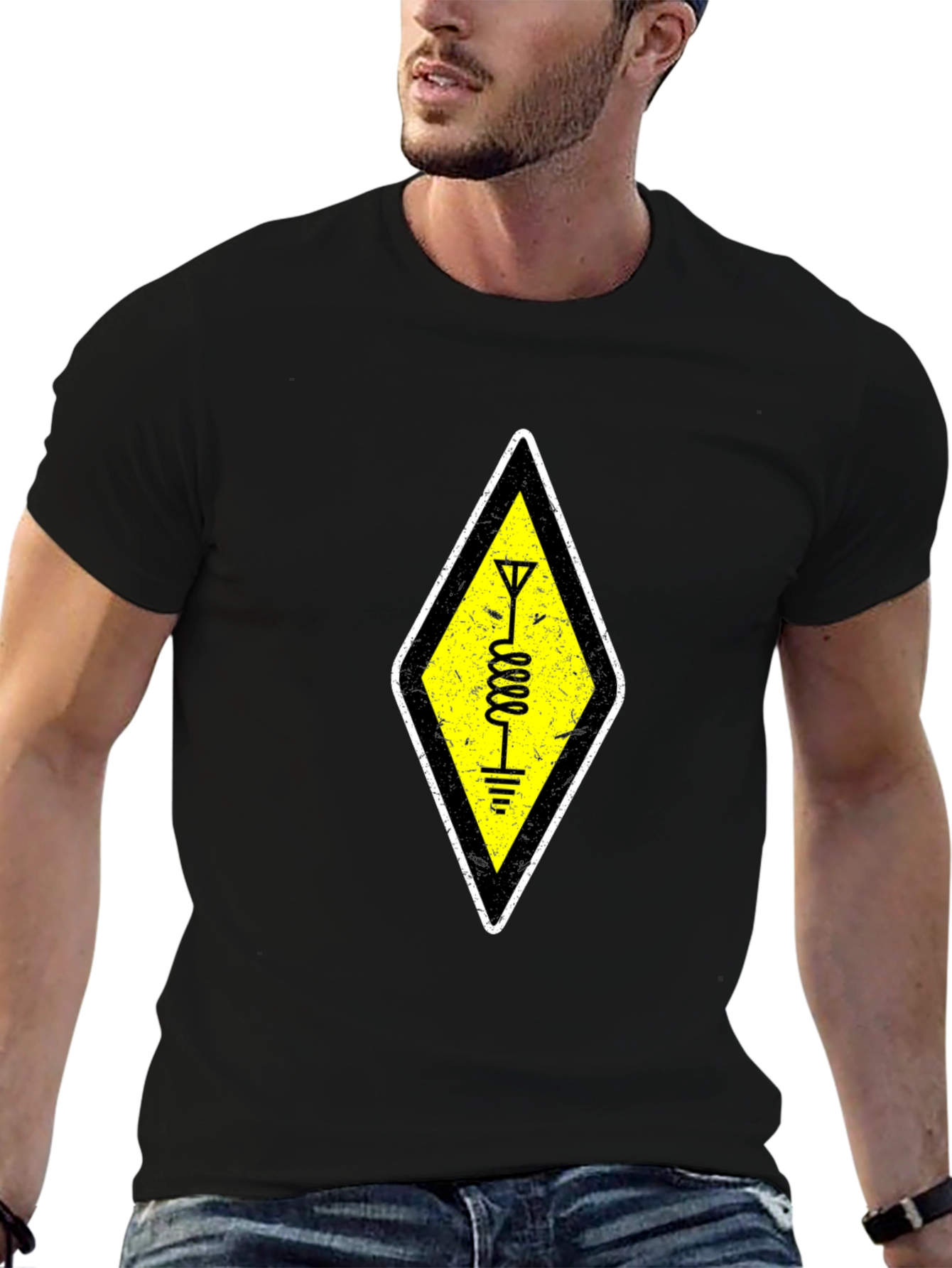 Ham Radio Operator Symbol Black T-Shirt