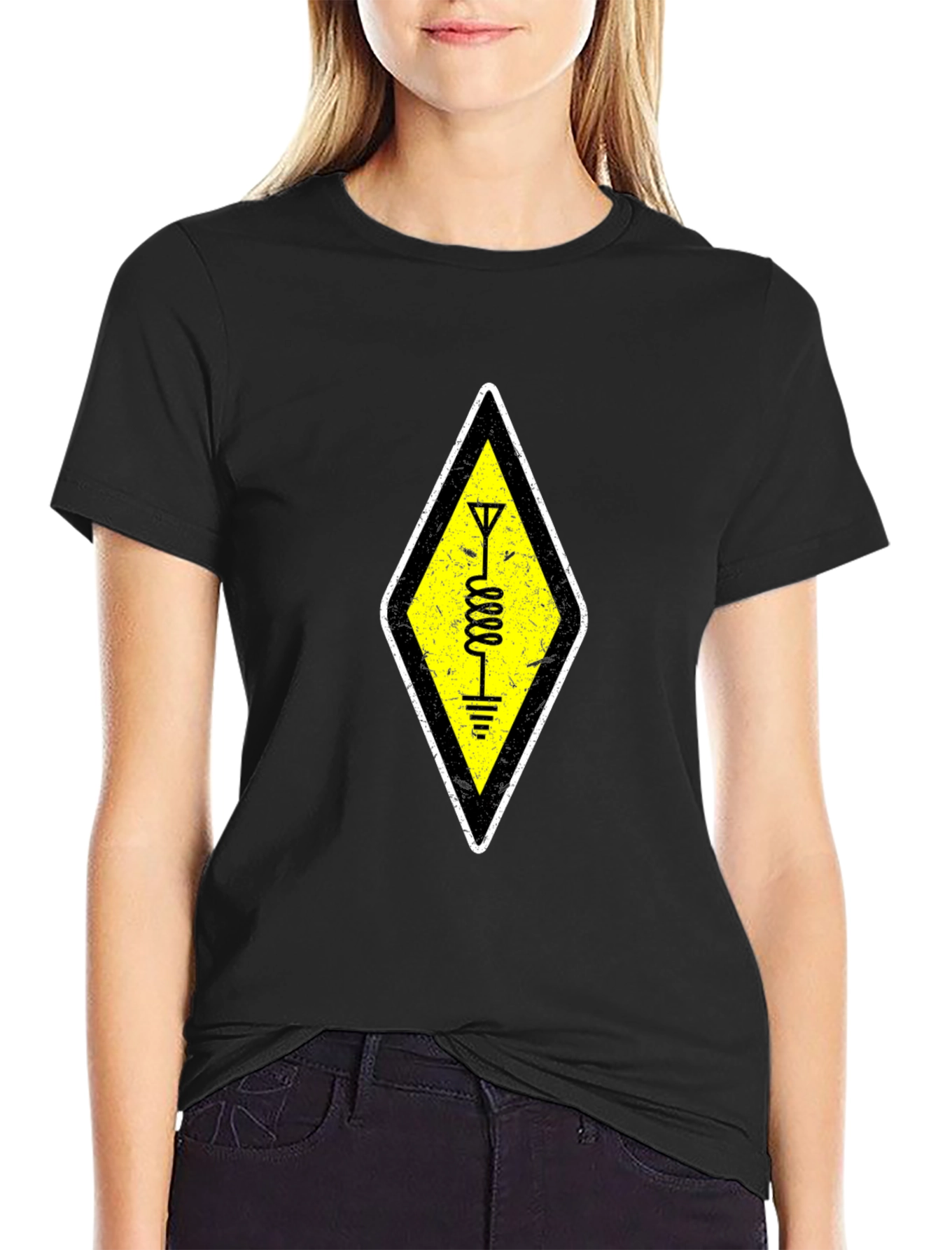 Ham Radio Operator Symbol Black T-Shirt