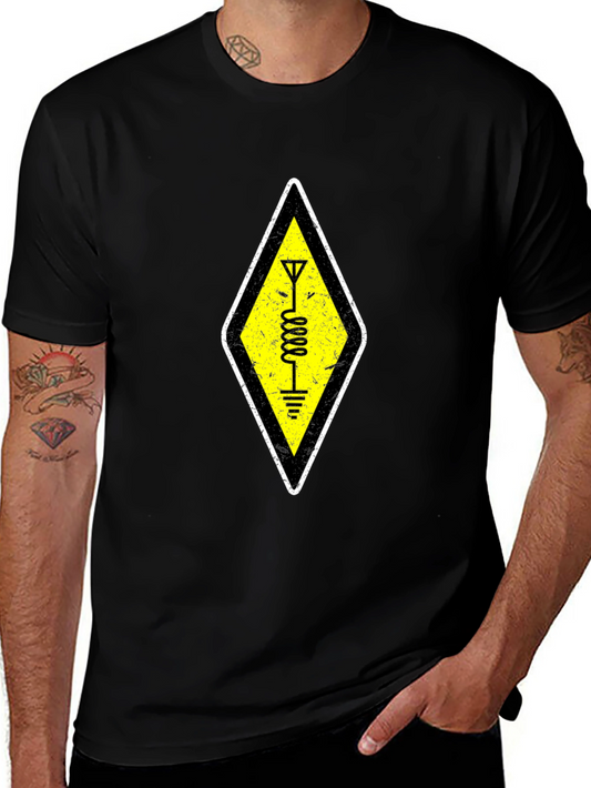 Ham Radio Operator Symbol Black T-Shirt