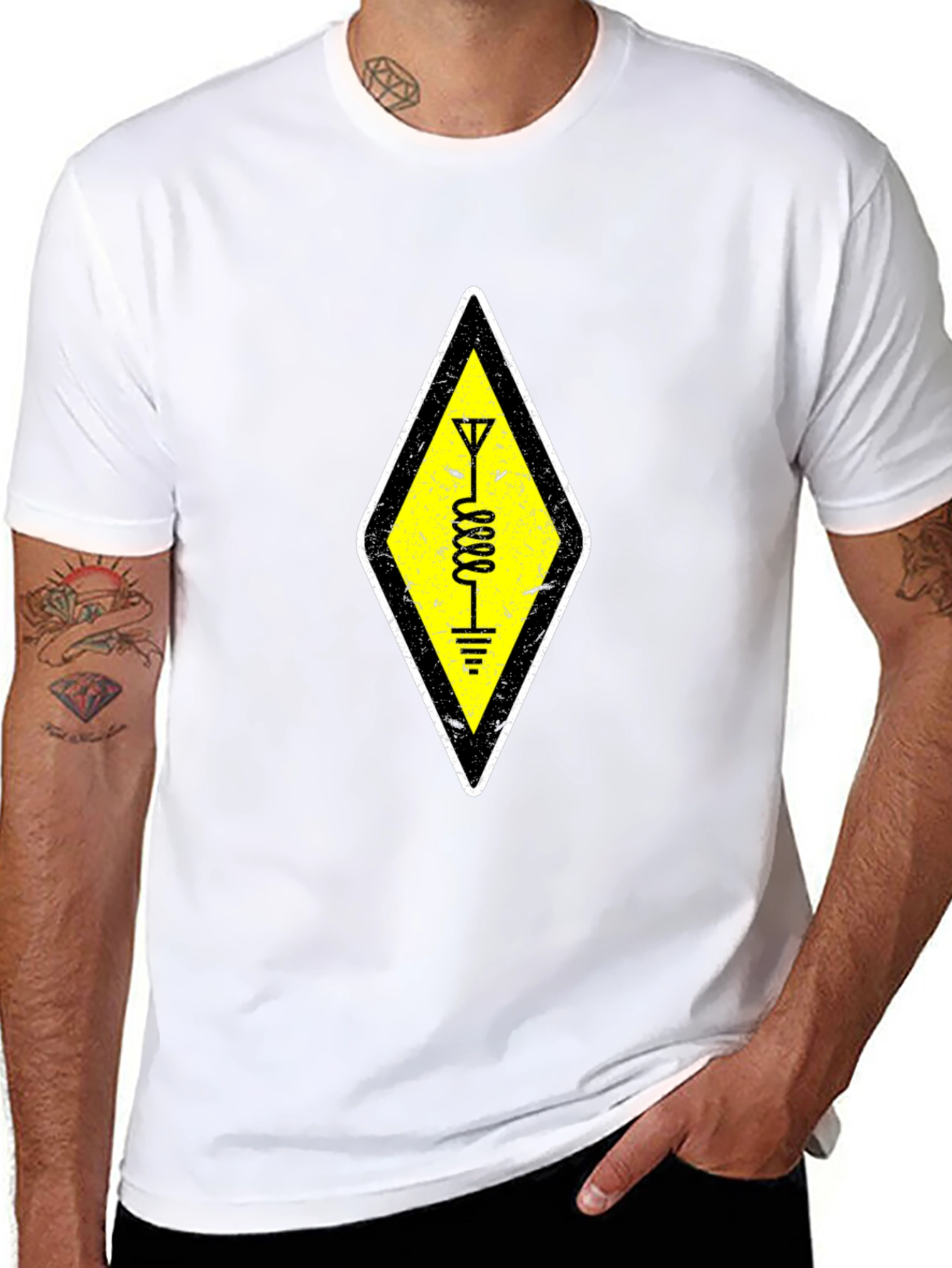 Ham Radio Operator Symbol Black T-Shirt