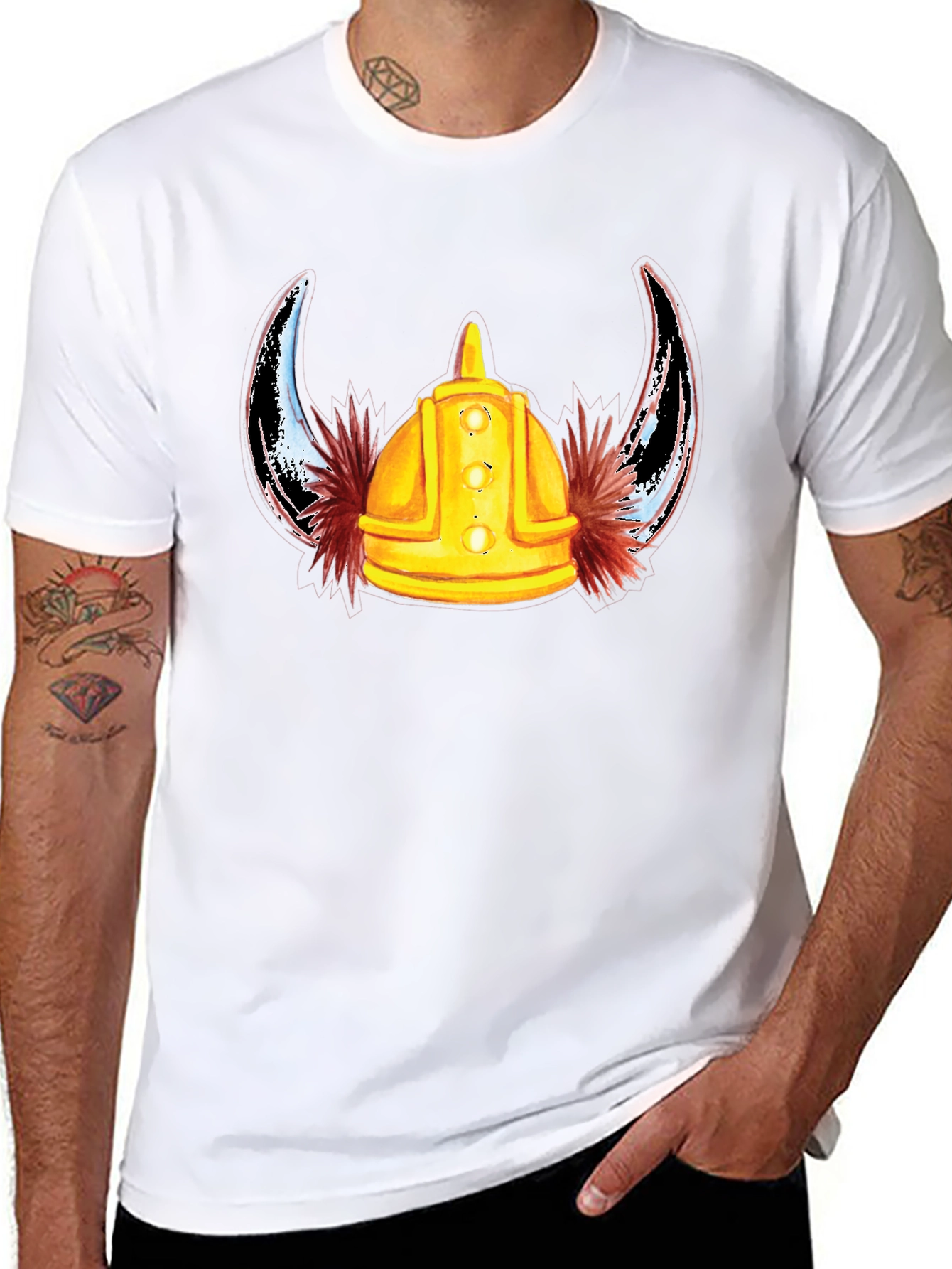 Viking Helmet T-Shirt - Mens Black Tee