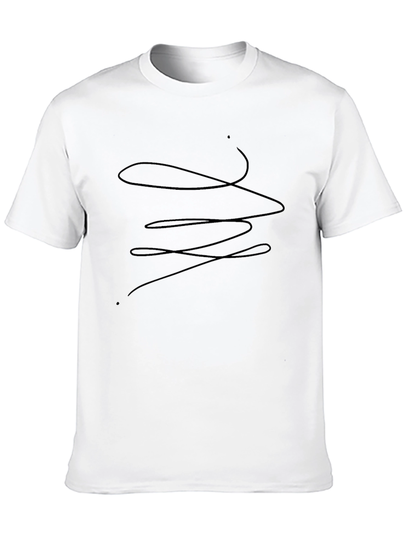 Abstract Line Art Black T-Shirt