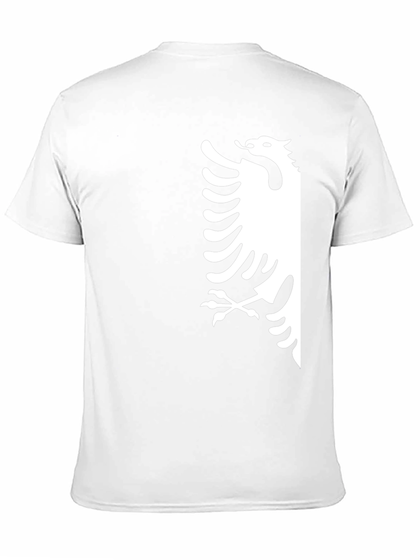Mens Black T-Shirt with White Eagle Design