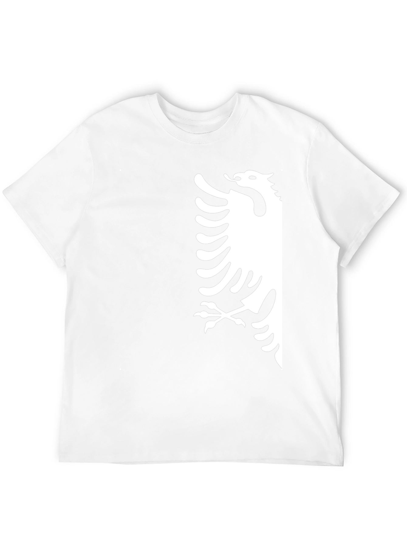 Mens Black T-Shirt with White Eagle Design
