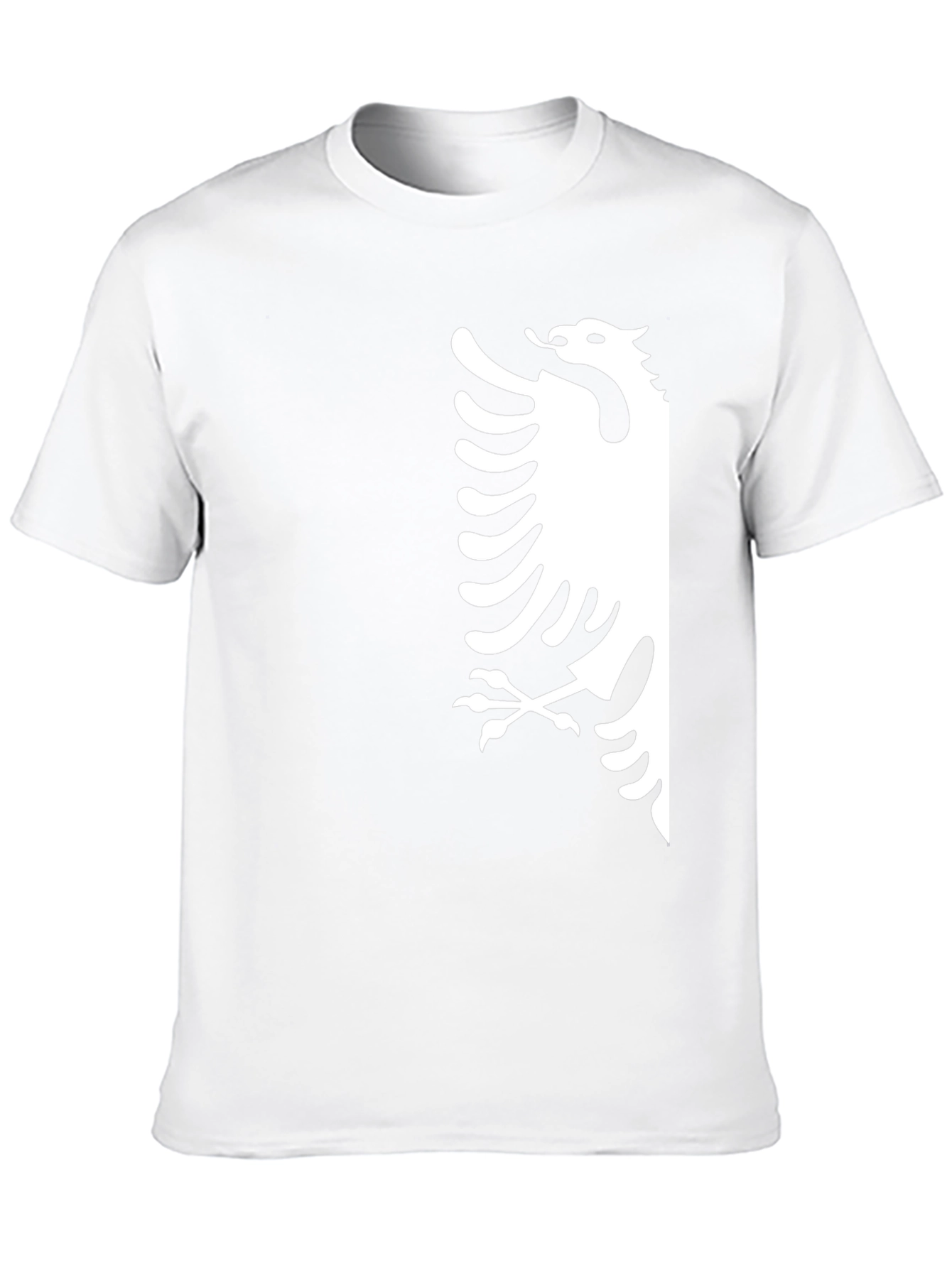 Mens Black T-Shirt with White Eagle Design
