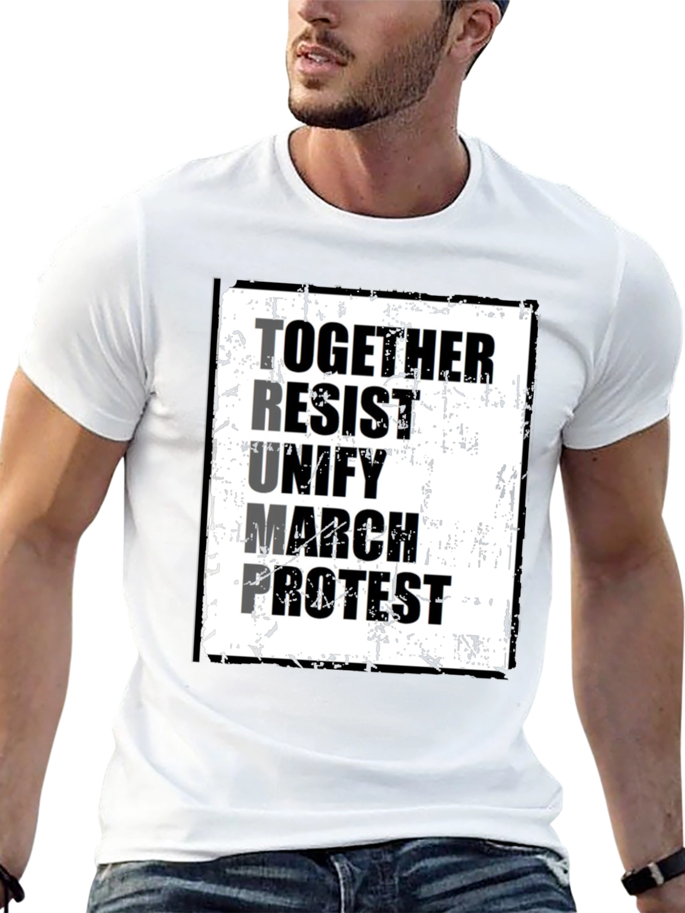 Political Statement T-Shirt: Together Resist Trump