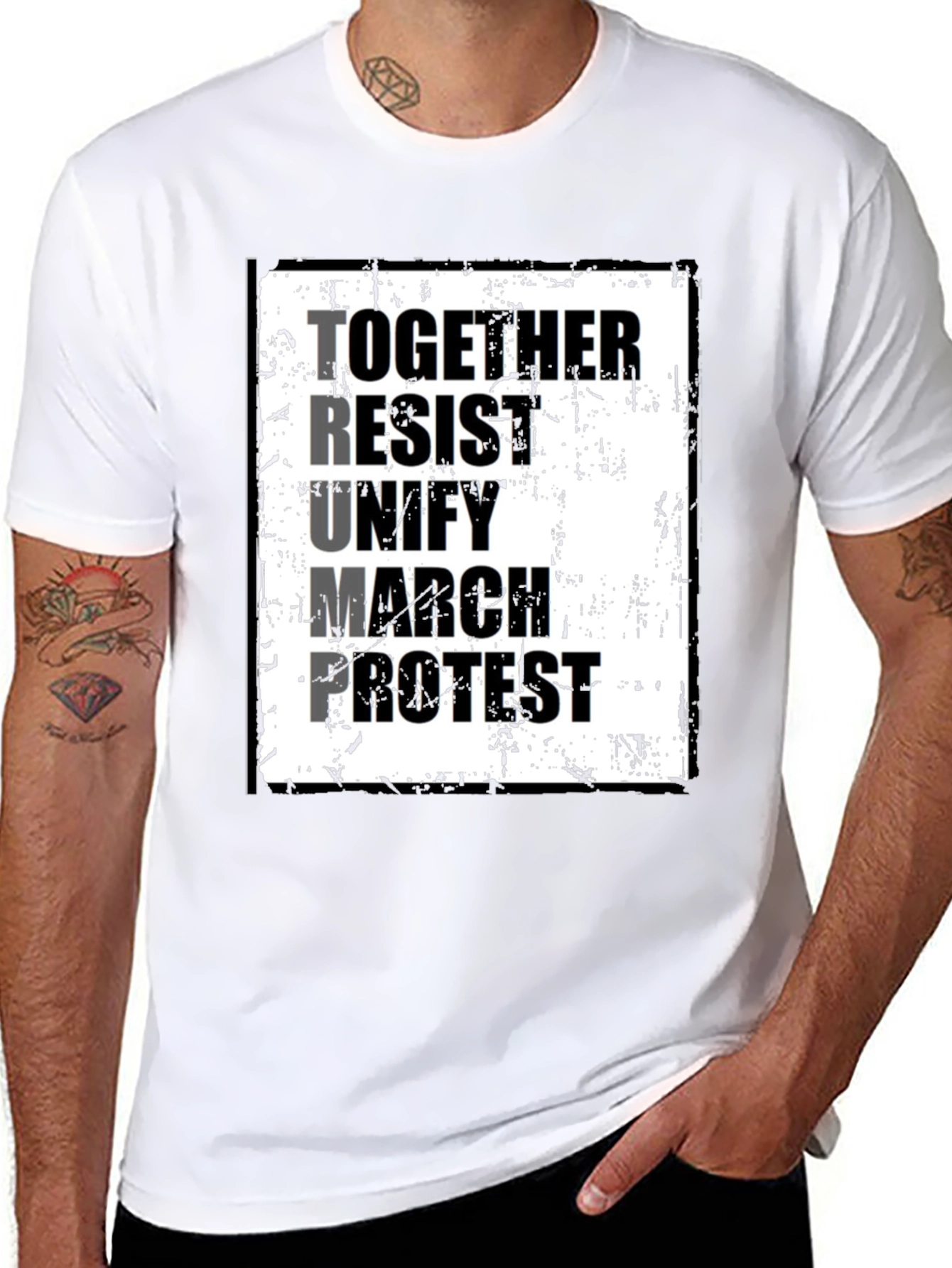 Political Statement T-Shirt: Together Resist Trump