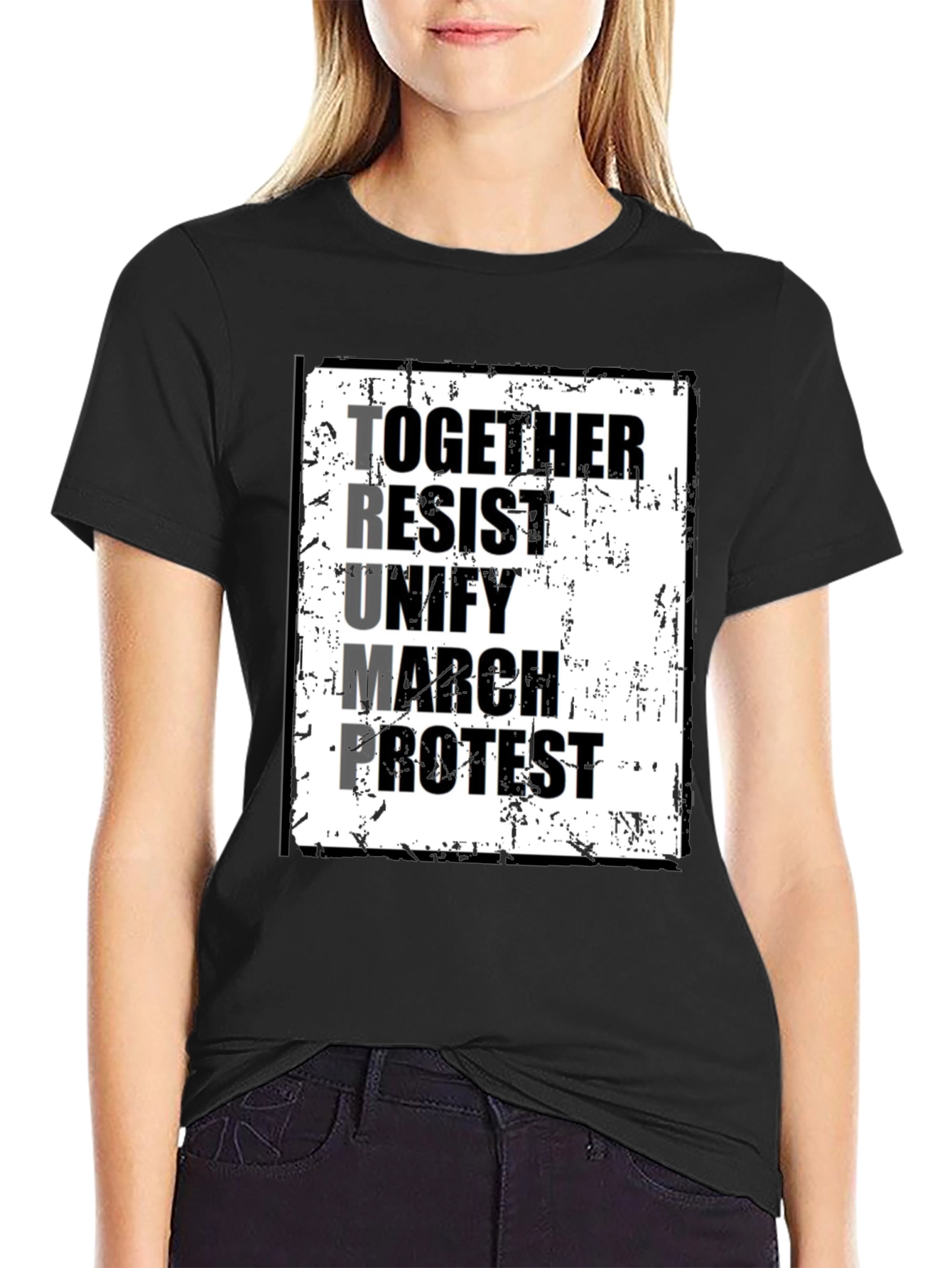 Political Statement T-Shirt: Together Resist Trump