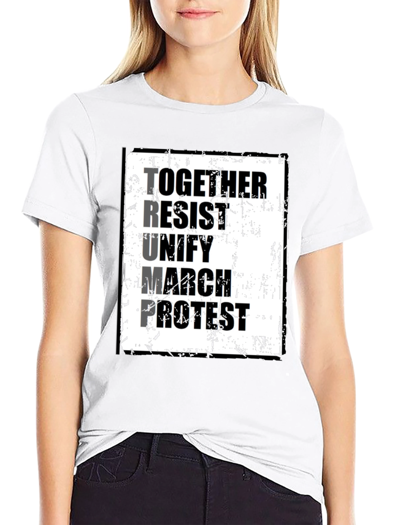 Political Statement T-Shirt: Together Resist Trump