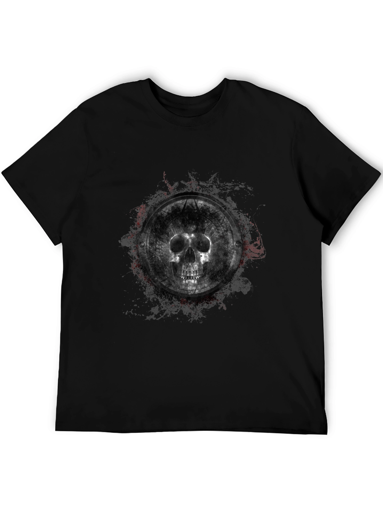 Skull Shield Graphic Black T-Shirt