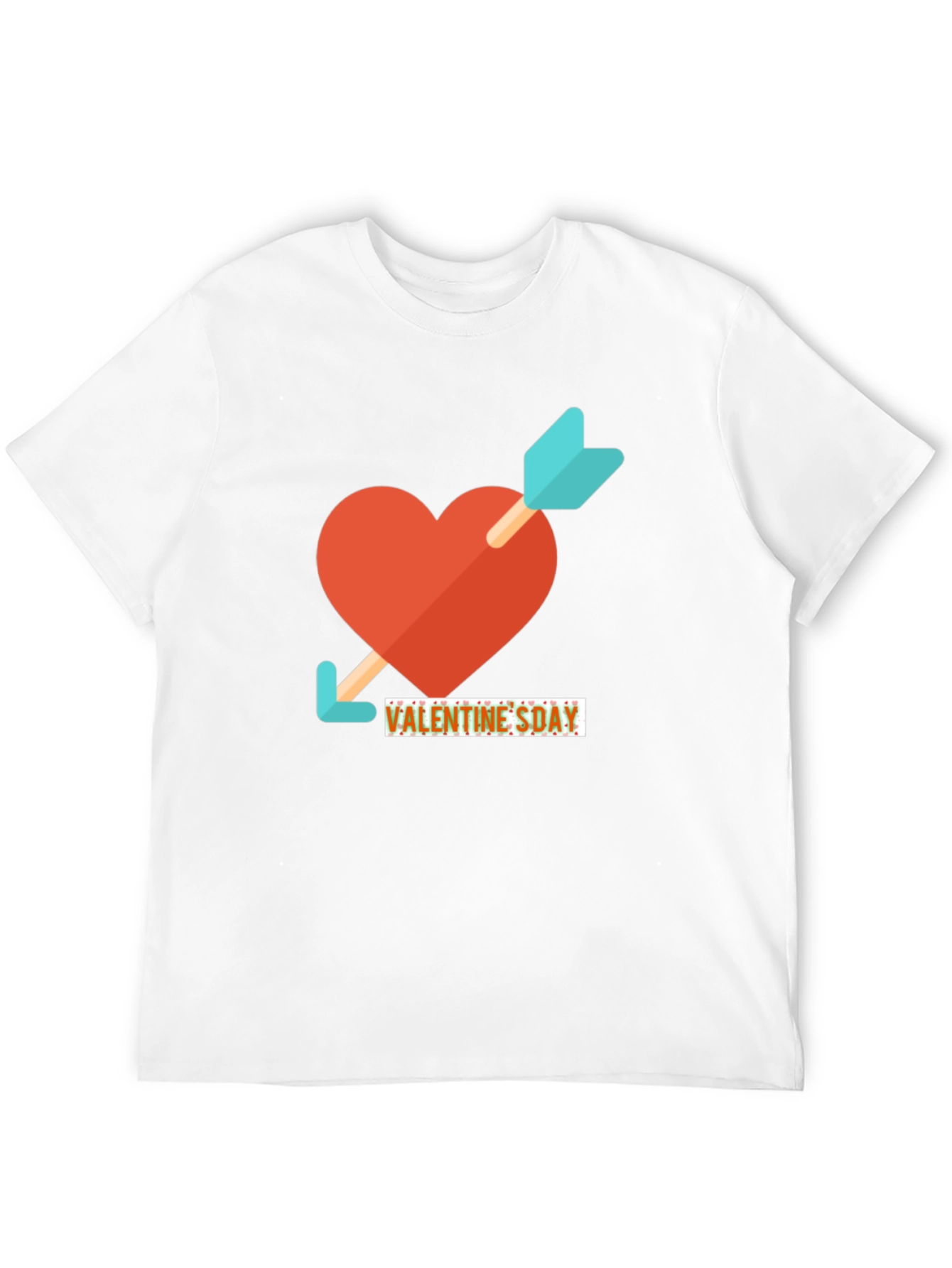 Valentines Day Heart & Arrow Graphic Tee - Black