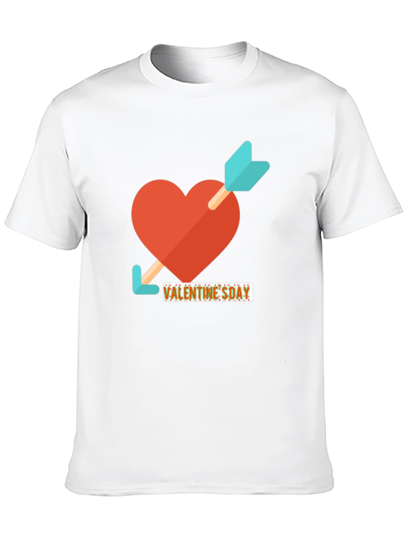 Valentines Day Heart & Arrow Graphic Tee - Black