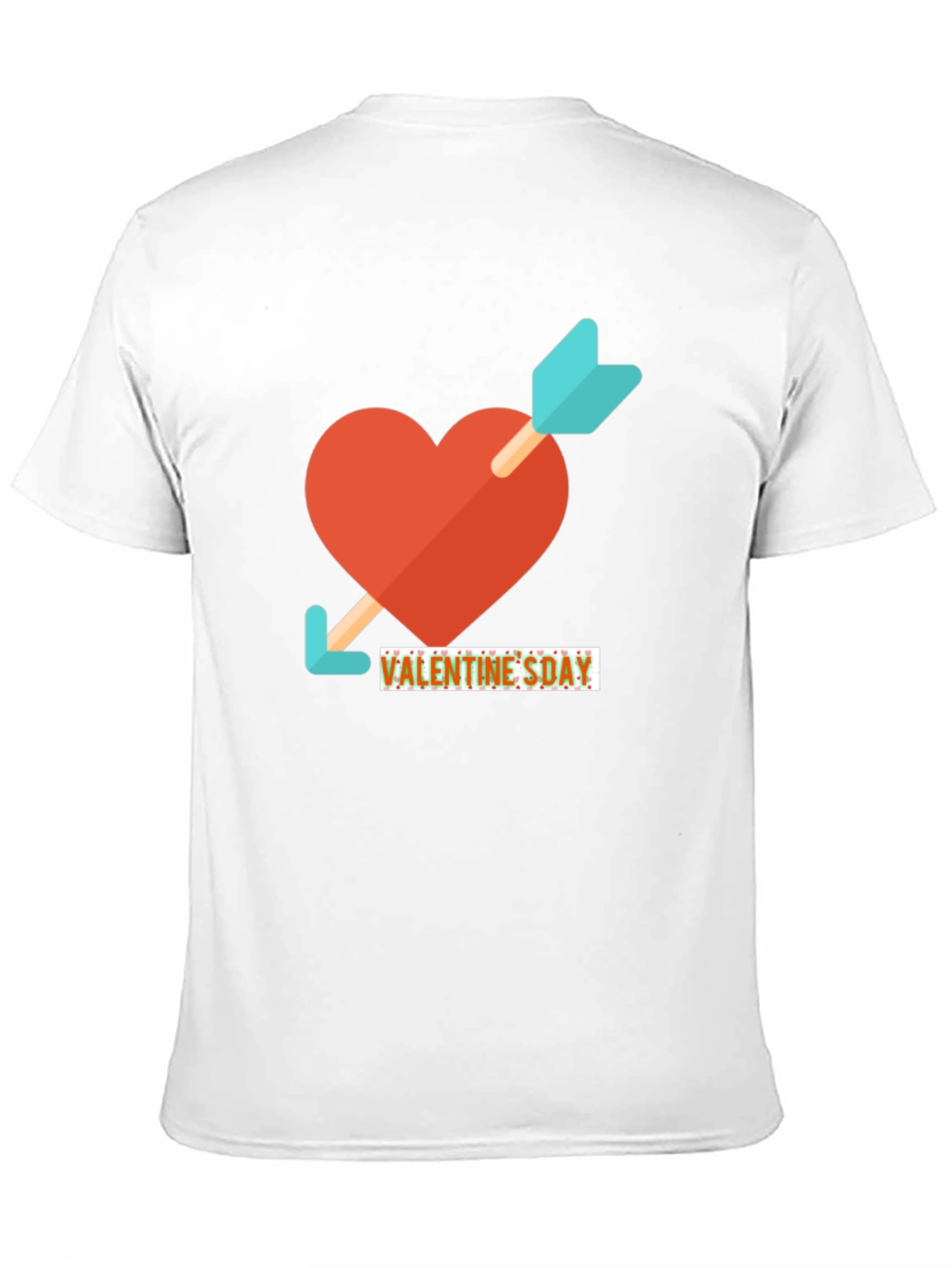 Valentines Day Heart & Arrow Graphic Tee - Black