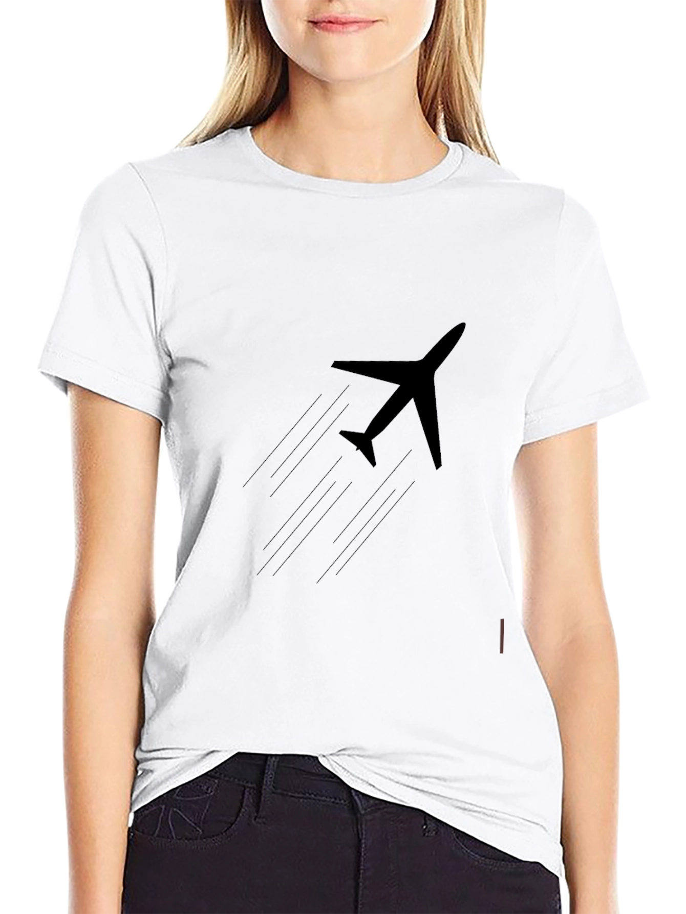 Black Airplane Graphic Tee - Fly in Style