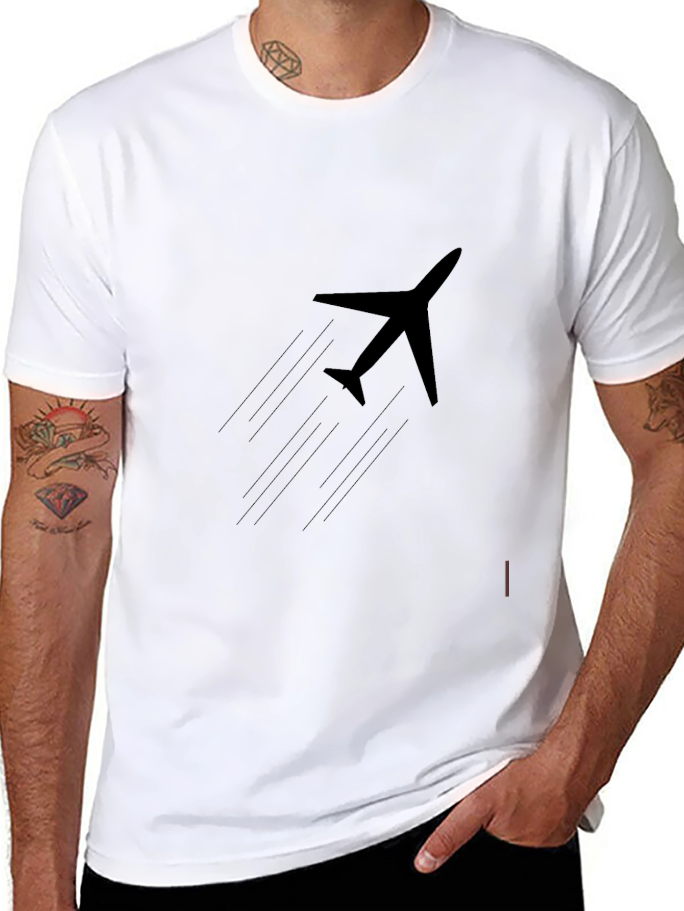 Black Airplane Graphic Tee - Fly in Style