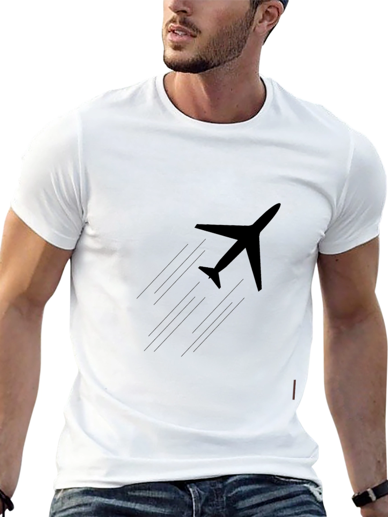 Black Airplane Graphic Tee - Fly in Style