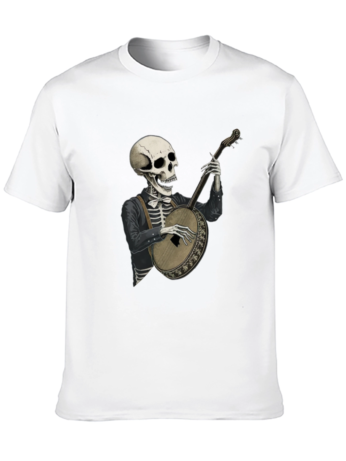 Skeleton Banjo Player Graphic Tee