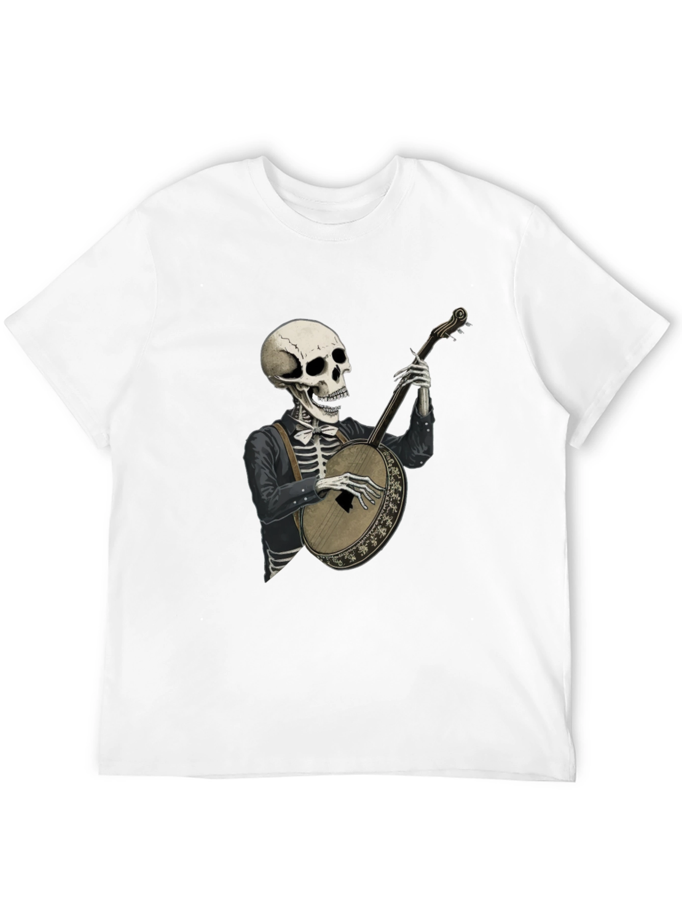 Skeleton Banjo Player Graphic Tee