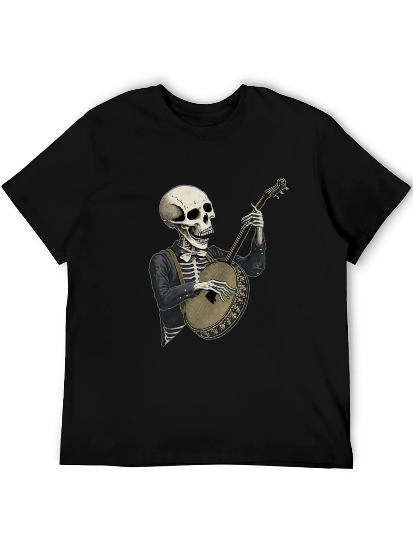 Skeleton Banjo Player Graphic Tee