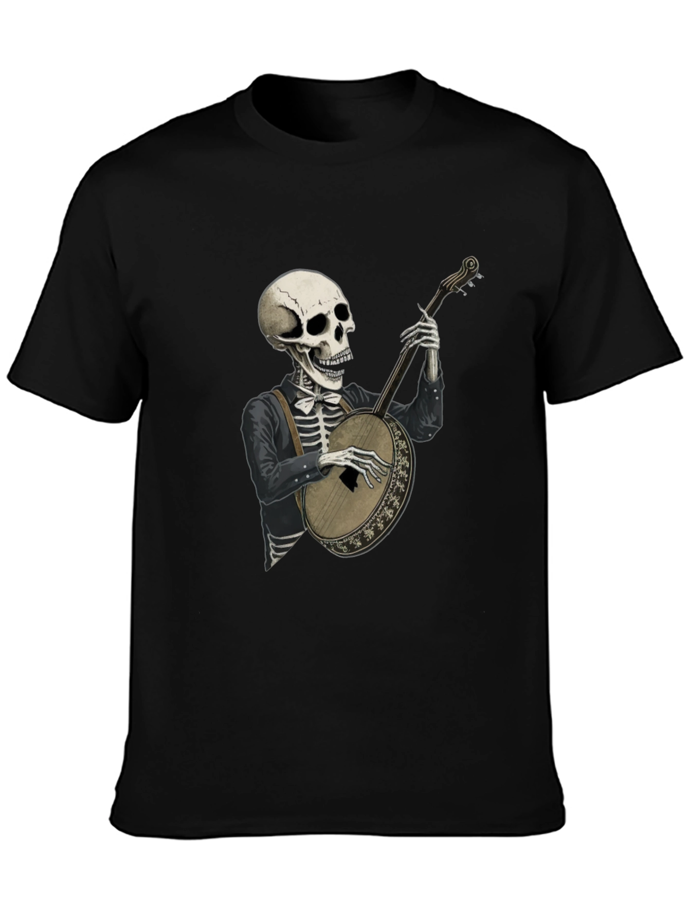 Skeleton Banjo Player Graphic Tee