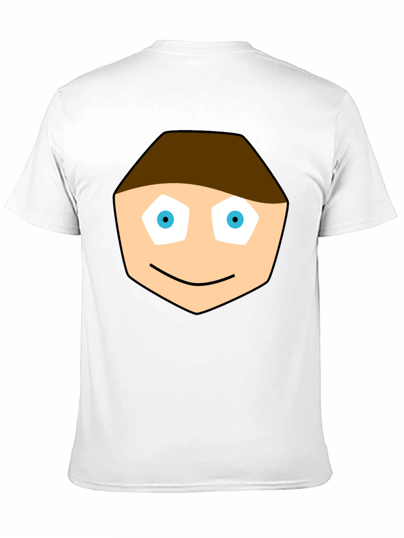 Cartoon Face Graphic Tee - Black Cotton T-Shirt