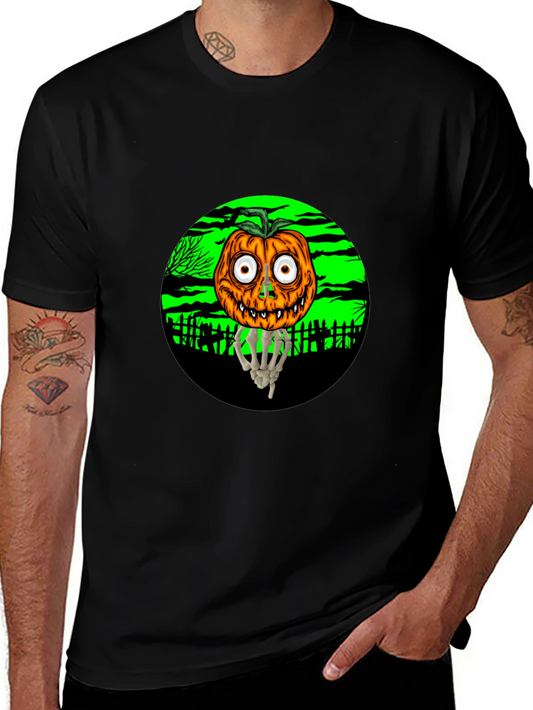 Halloween Pumpkin Skeleton Hand T-Shirt