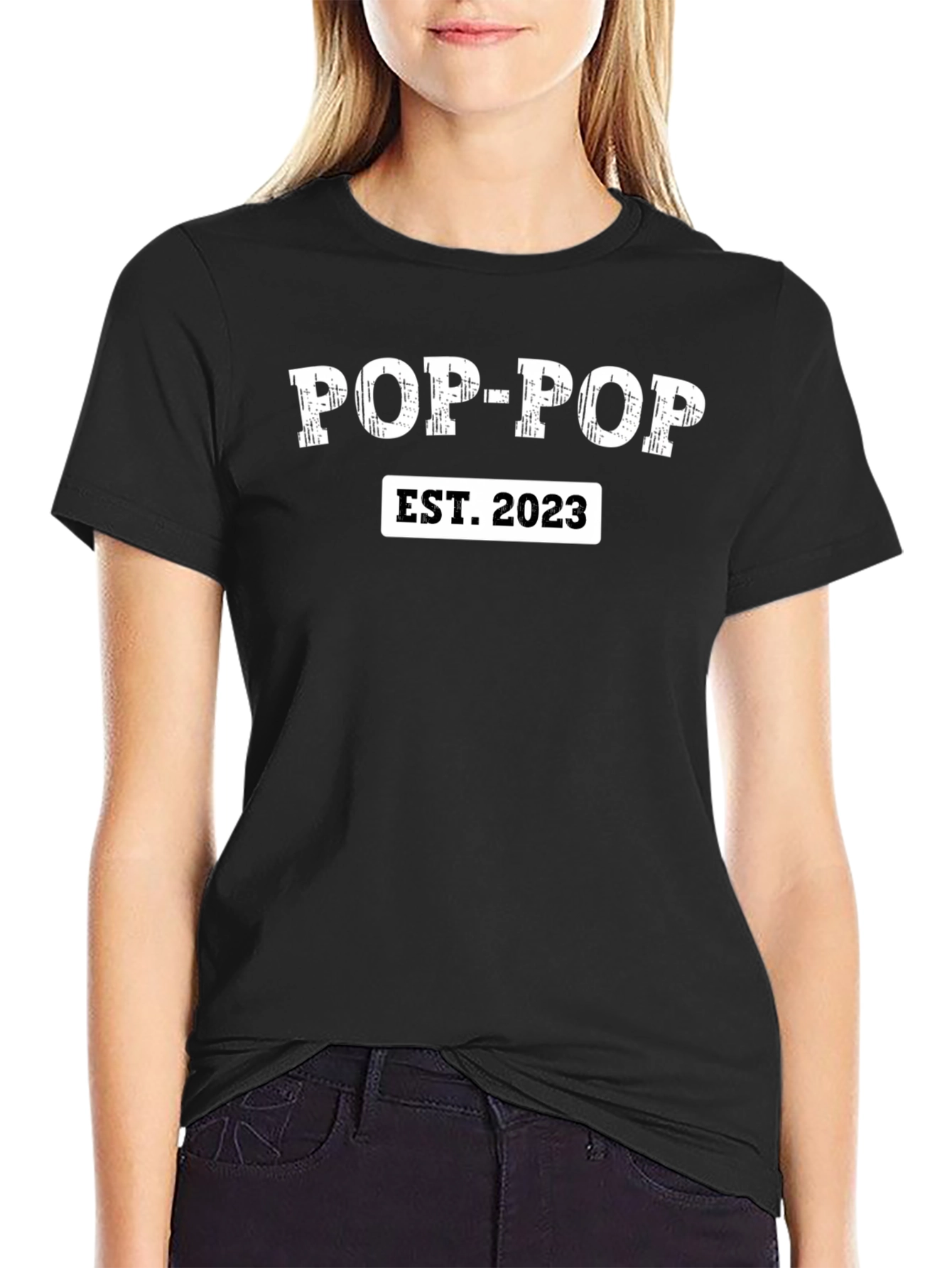 Pop-Pop Est. 2023 Black T-Shirt
