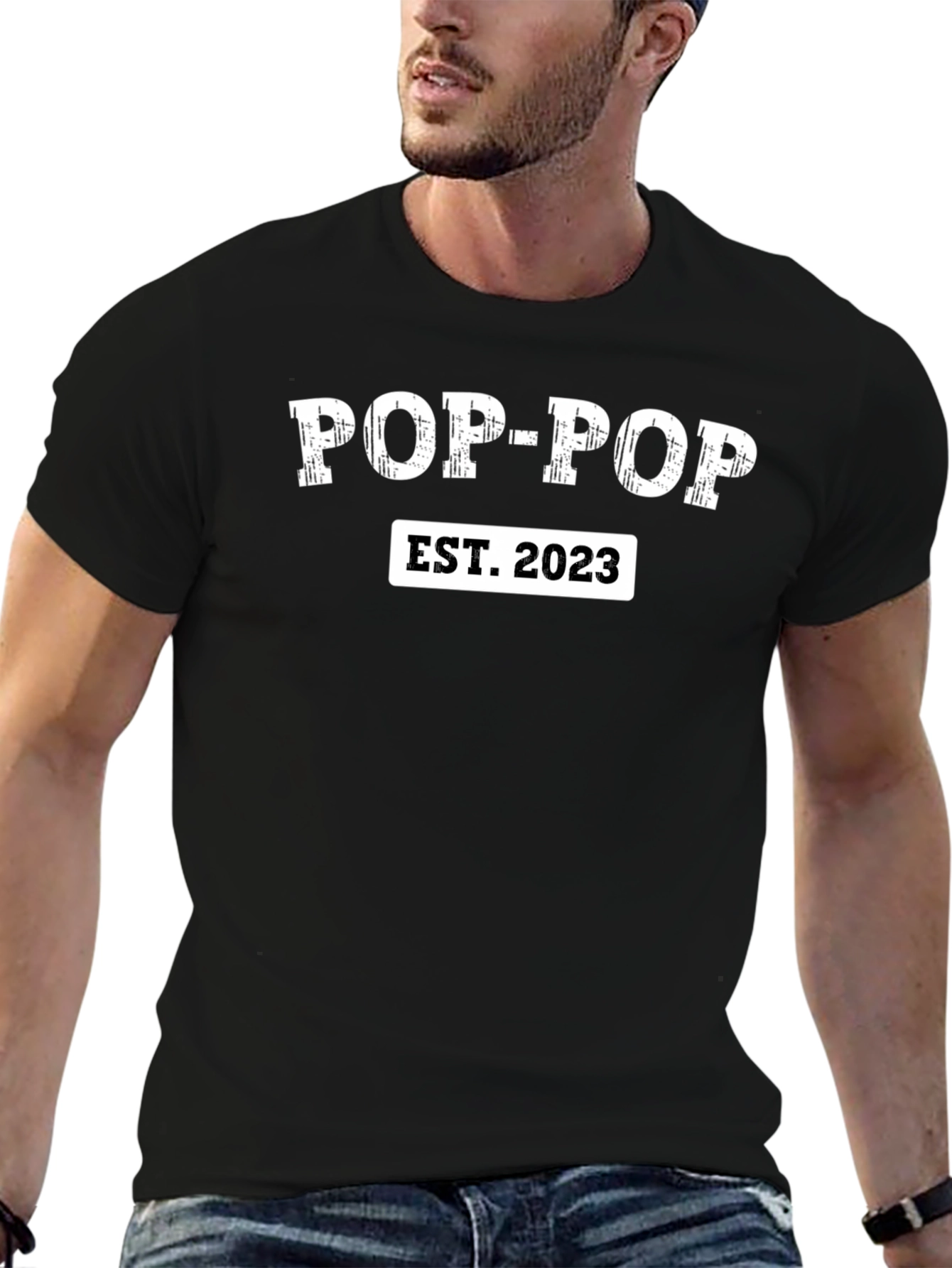 Pop-Pop Est. 2023 Black T-Shirt