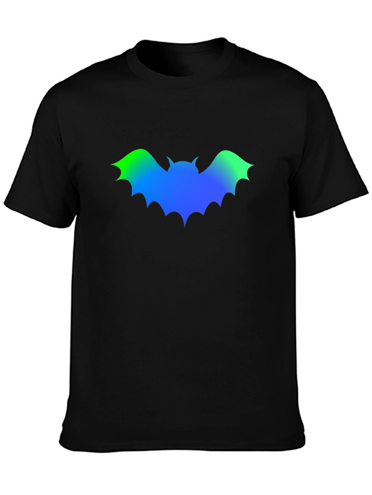 Gradient Bat Graphic Black T-Shirt