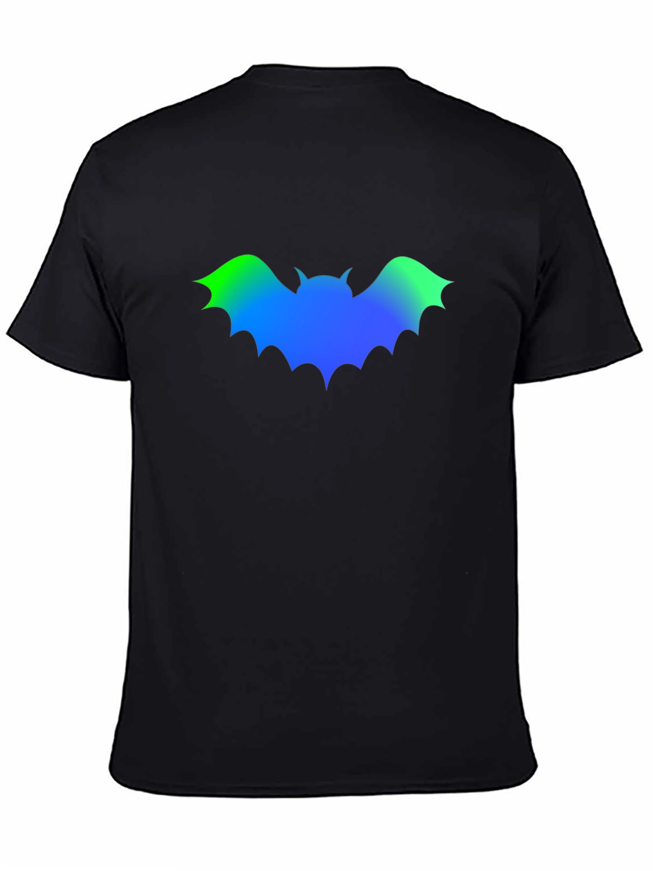 Gradient Bat Graphic Black T-Shirt