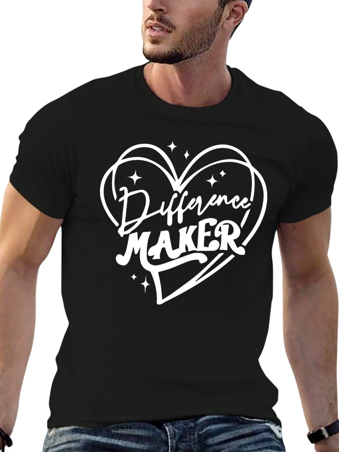 Difference Maker Graphic Tee - Black Cotton Blend