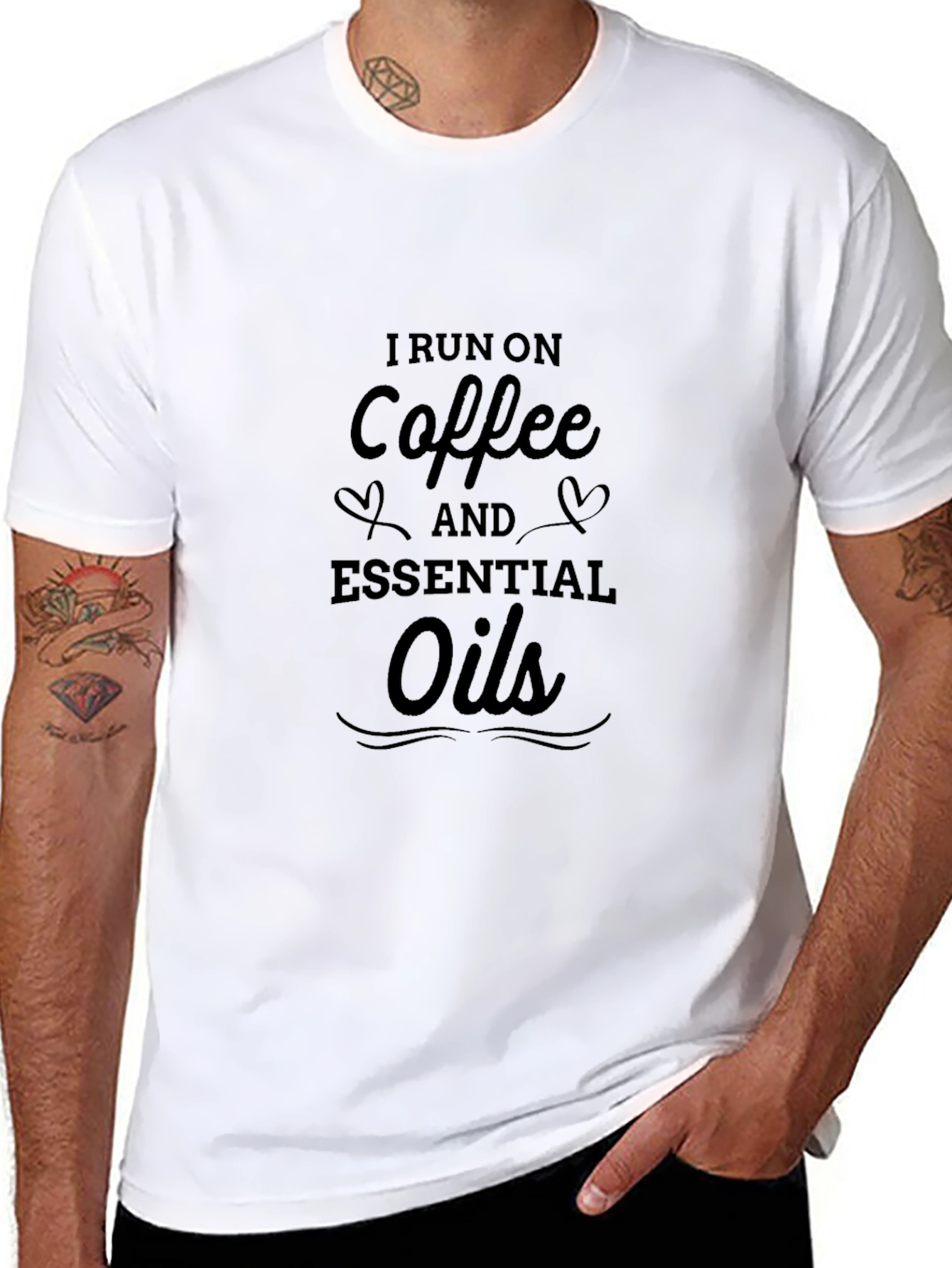 Coffee & Essential Oils Graphic Tee - Black