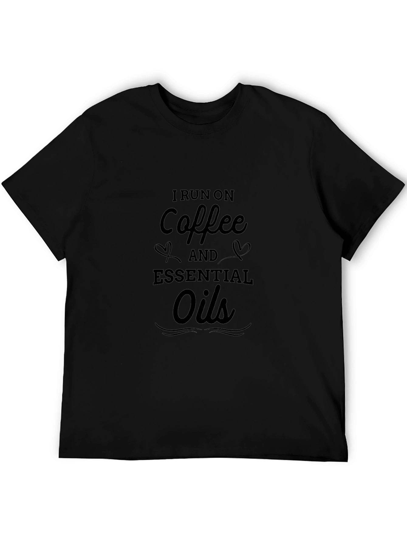 Coffee & Essential Oils Graphic Tee - Black