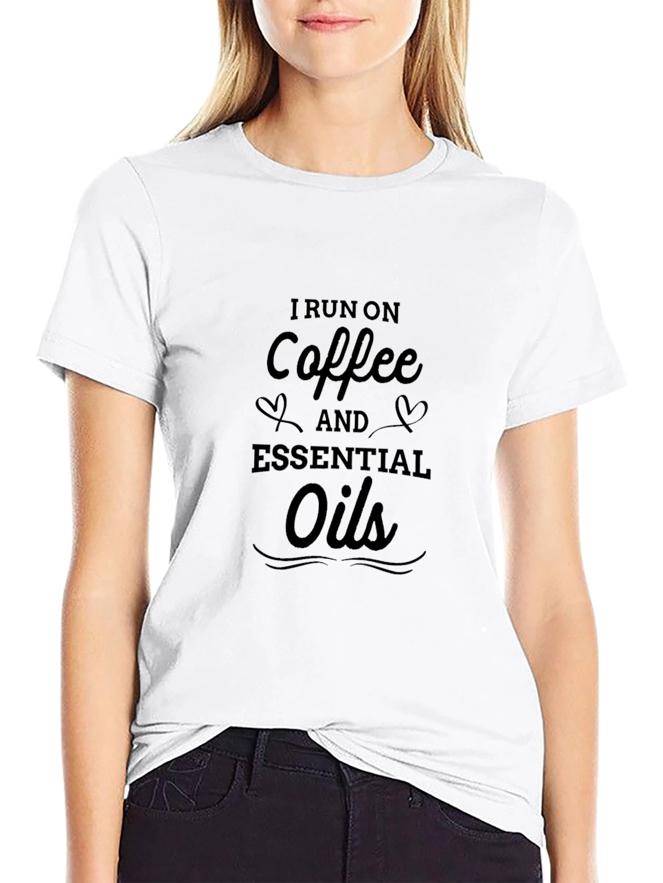 Coffee & Essential Oils Graphic Tee - Black