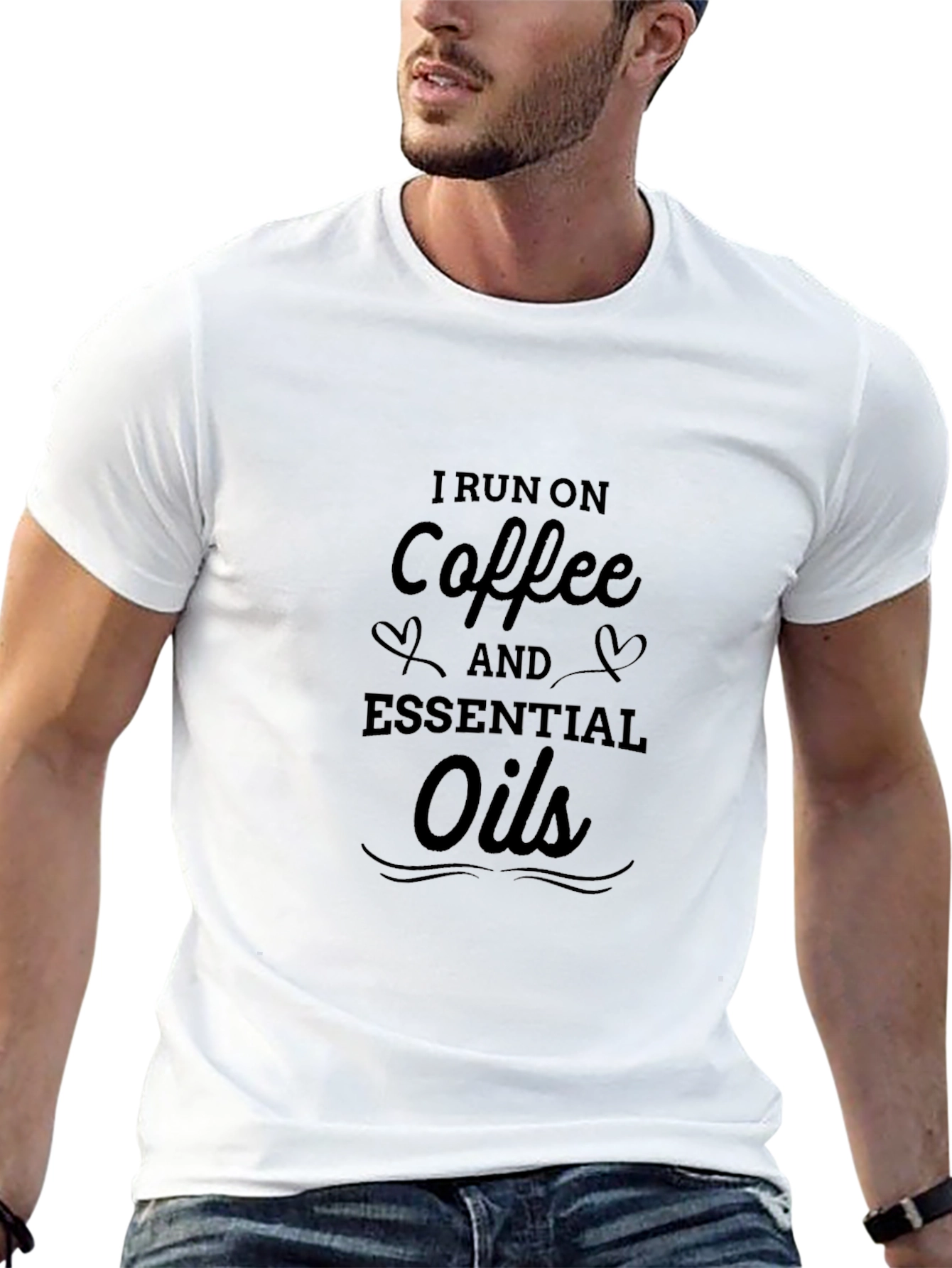 Coffee & Essential Oils Graphic Tee - Black