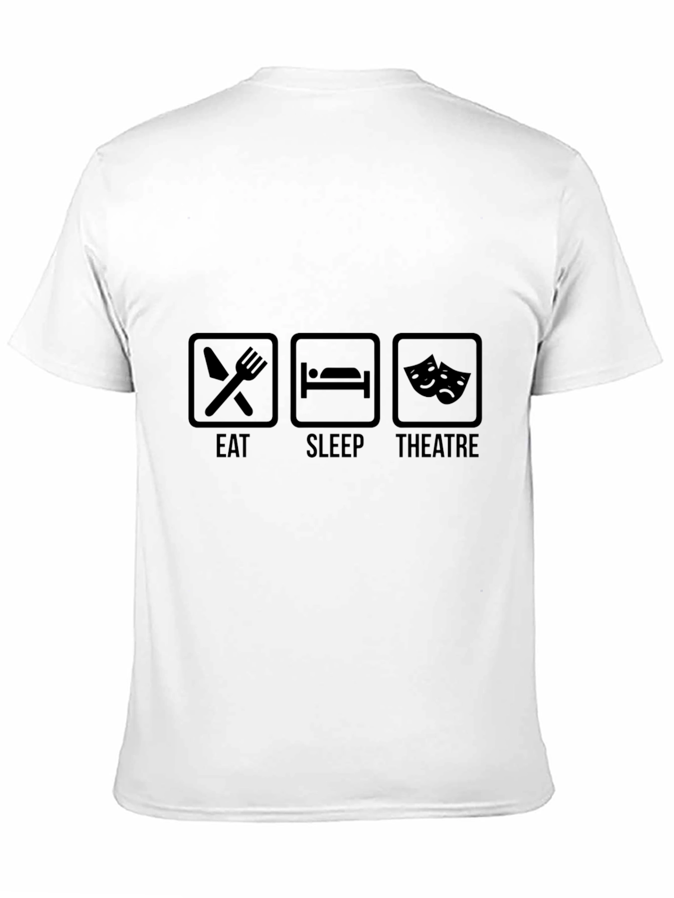 Eat Sleep Theatre T-Shirt - Black Crew Neck