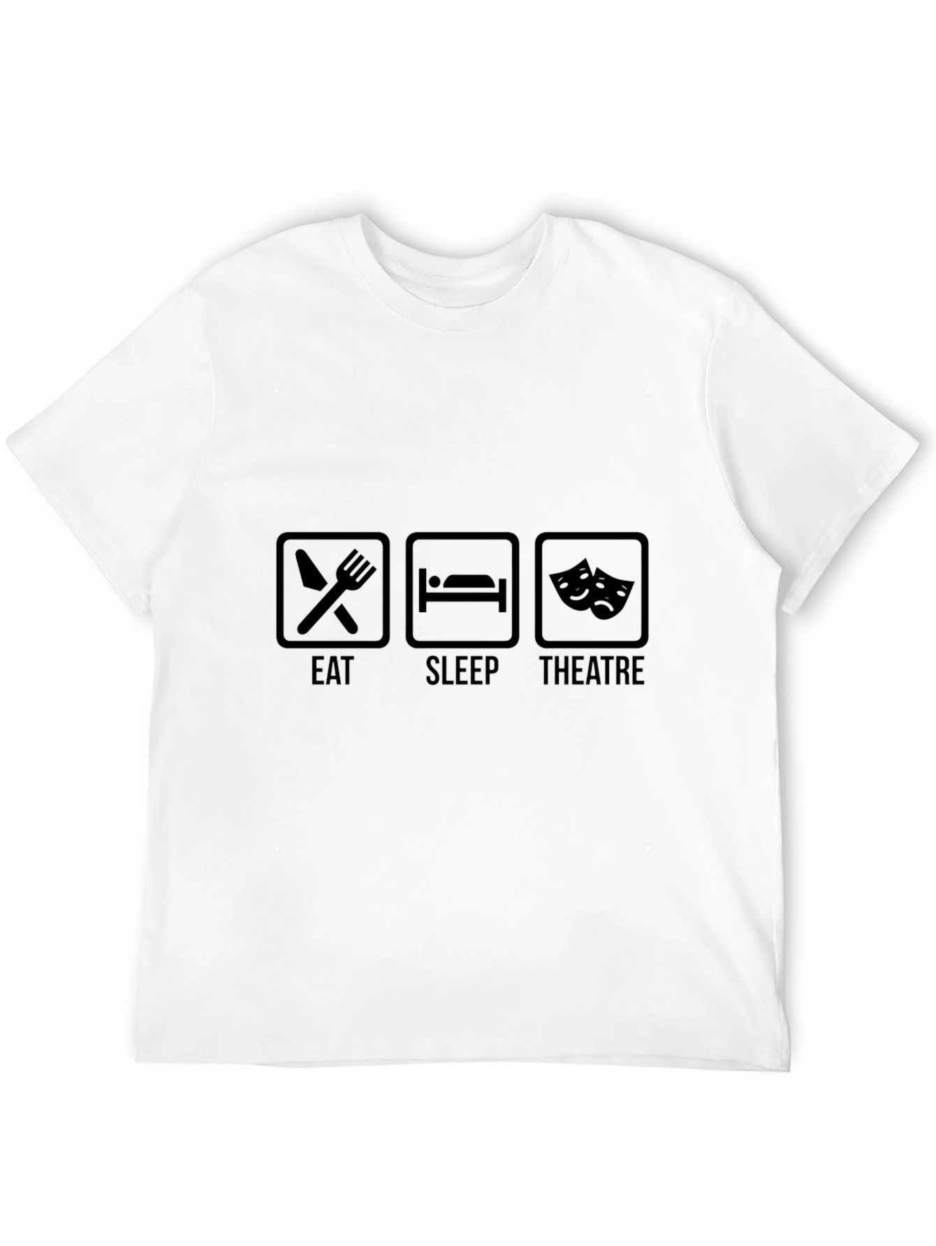 Eat Sleep Theatre T-Shirt - Black Crew Neck