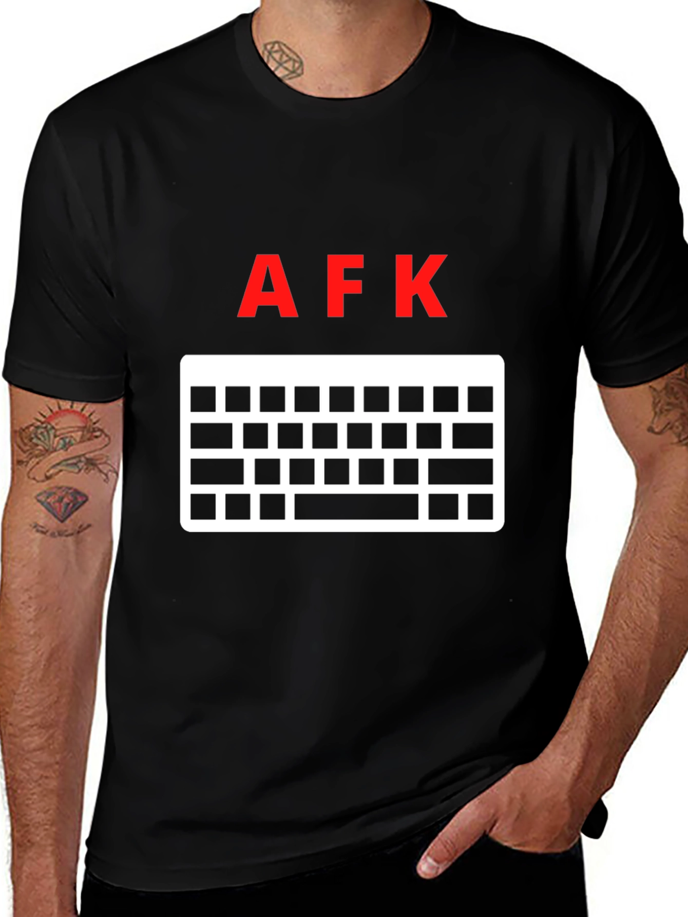 AFK Keyboard Gamer T-Shirt - Black Cotton Tee