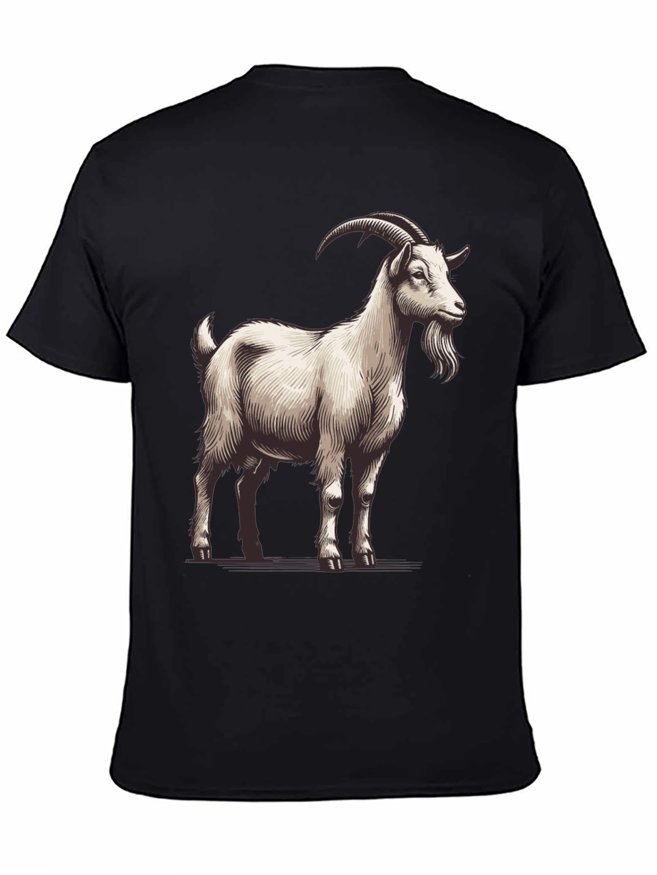 Goat Graphic Tee - Black Cotton T-Shirt
