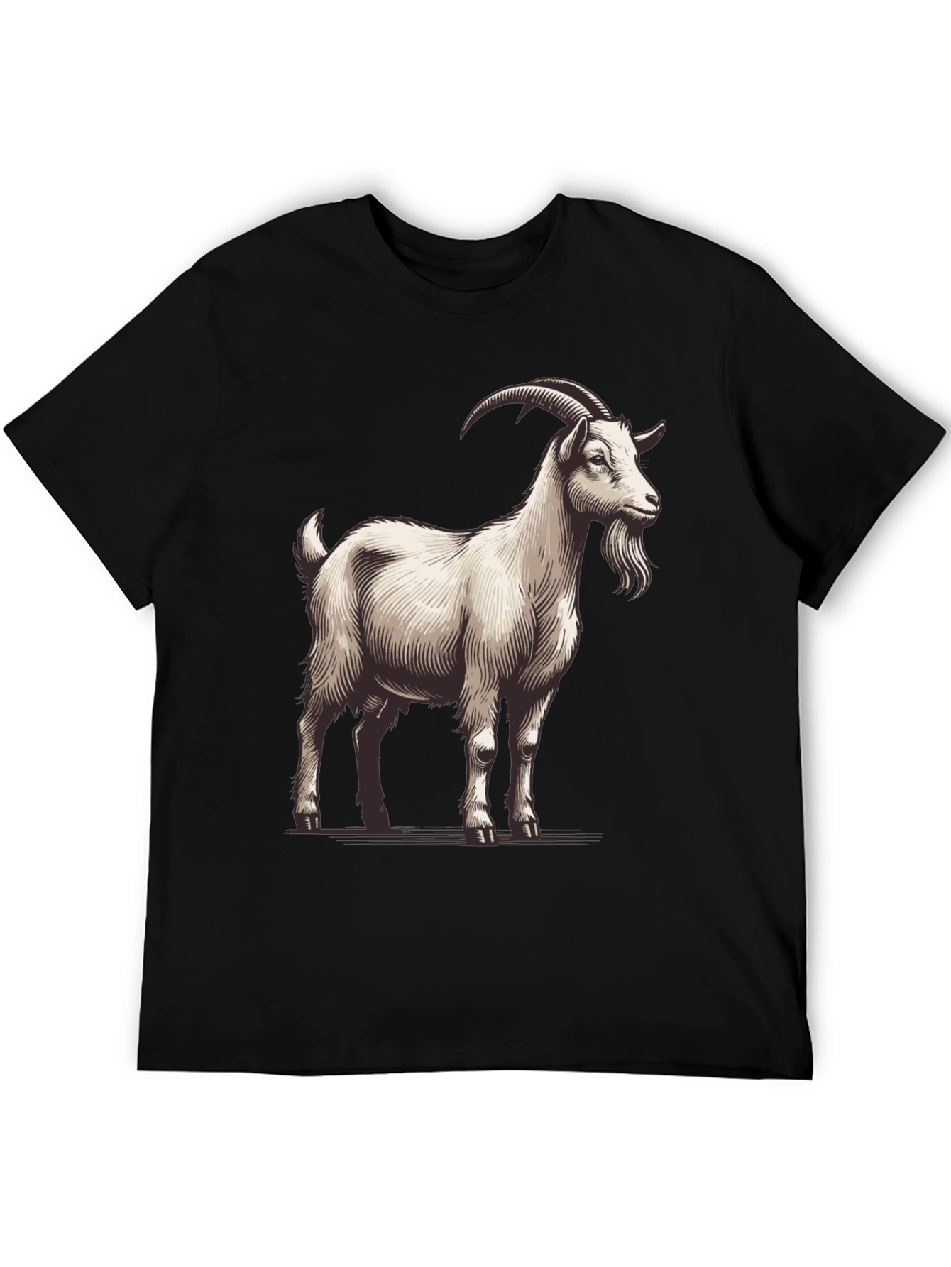 Goat Graphic Tee - Black Cotton T-Shirt