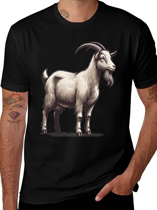 Goat Graphic Tee - Black Cotton T-Shirt