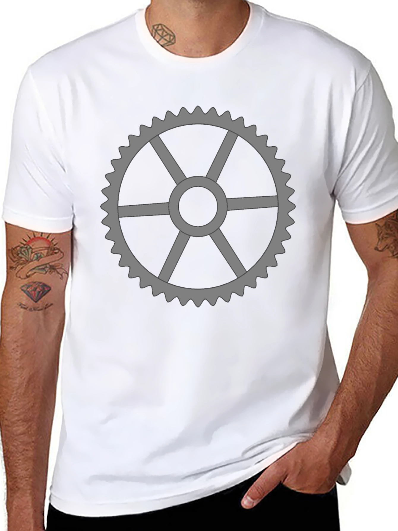 Gear Graphic T-Shirt - Black Cotton Tee