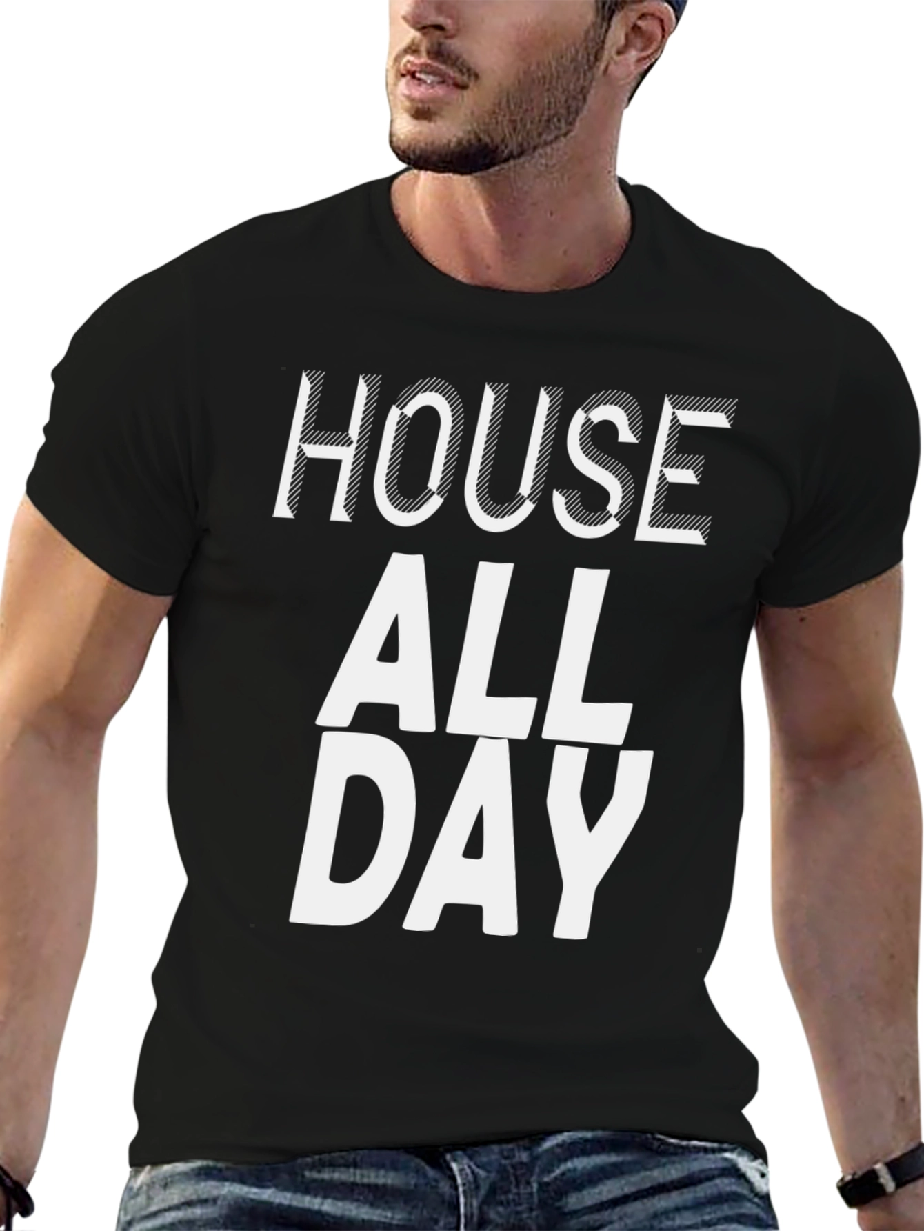 House All Day Black Graphic Tee