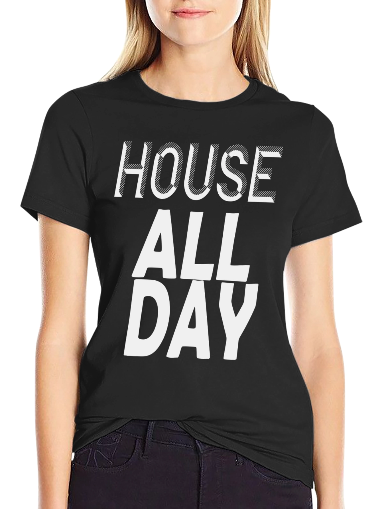 House All Day Black Graphic Tee